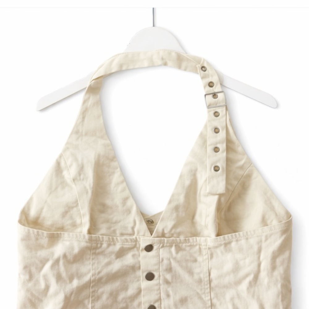 Edikted Cream Halter Belted Top